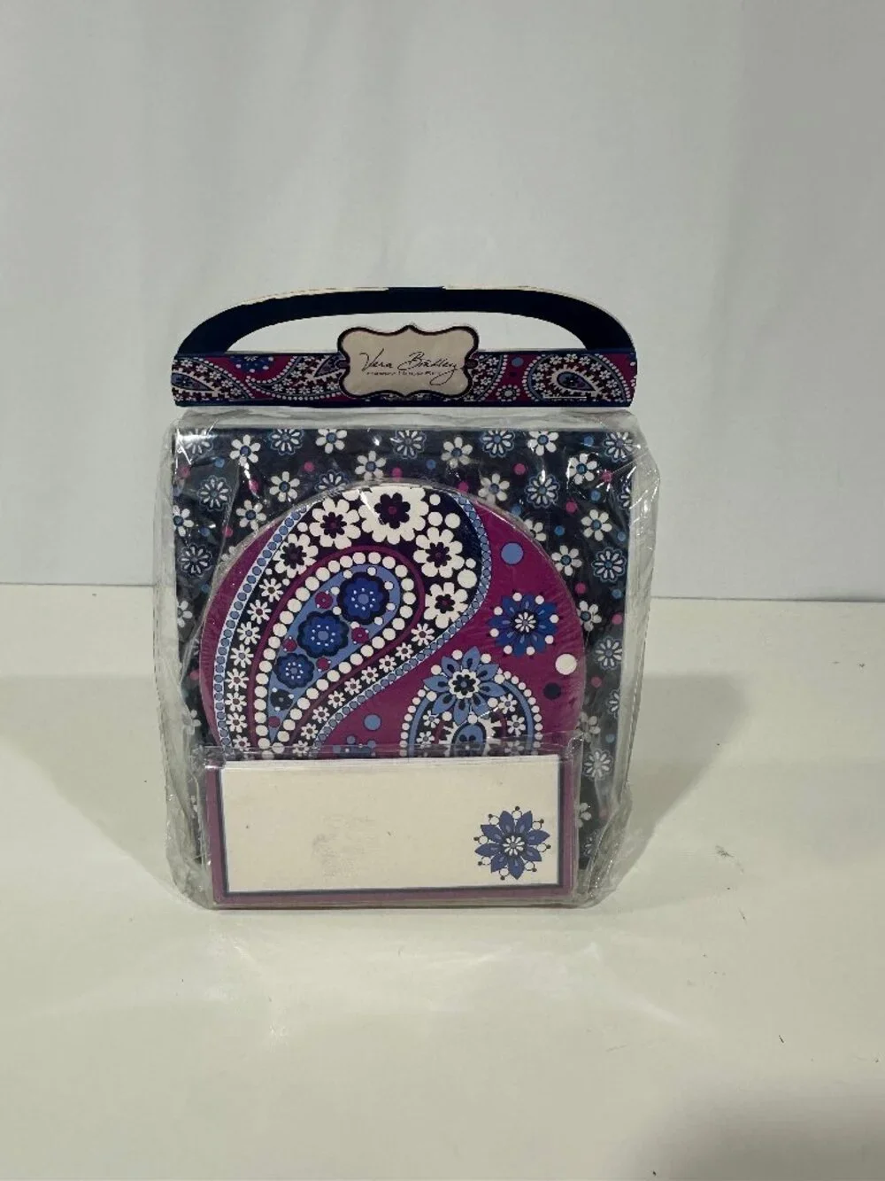NWT Vera Bradley Boysenberry Happy Hour Set NIP Cocktail Napkins Coasters Cards
